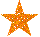 star, sparkly, orange