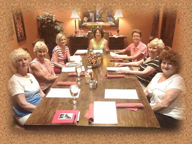 2016 Baby Shower members (some) enjoy lunch after a planning meeting (June 13)