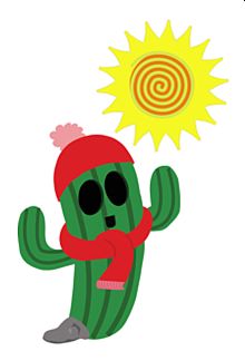 saguaro and sun clipart